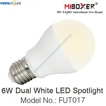 MiBoxer FUT017 6W Dviguba Balta BMT Reguliuojamas Smart LED Lemputė E27 AC110V 220V 2.4 G RF Nuotolinio WiFi APP 