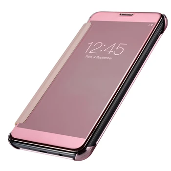 Prabangūs Paauksuoti Veidrodis, Flip Case Cover For Samsung Galaxy A5 2017 A3 A7 A9 Pro 2016 A8 Plius 2018 M., 