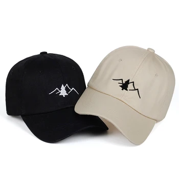 Aukštos kokybės Kalnų siuvinėjimo tėtis skrybėlę medvilnės fashoin laisvalaikio beisbolo kepuraitę reguliuojamas hip-hop sporto kepurės lauko sunhats