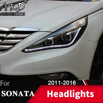 Žibintas Automobilio Hyundai Sonata 2011-2016 Sonata8 Žibintai Priešrūkinis Žibintas Dienos Veikia Šviesos DRL H7 LED Bi Xenon Lemputės Automobilių Priedų