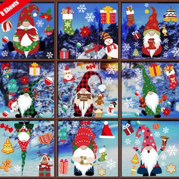 8 Lapas/Set Kalėdų Langą tvirtai laikosi Kalėdų Beveidis Elf Langų Lipdukai, Papuošalai, Namų Biuro