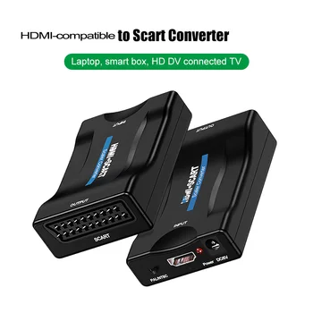 1080p HDMI-suderinamas Su HDMI Konverteris HD Imtuvas TV, DVD, Garso Upscale Konverteris Adapterio Kabelį 1.4-SCART Adapteris