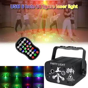 Mini RGB Disco Šviesos DJ USB 128 Modelis Projektoriaus Nuotolinio Garso Actived LED Lazeris Etape Projektoriaus Lempa Gimtadienio DJ Lempos