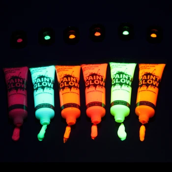 5 vnt Kūno Dažų Pigmentai Veido Neon Liuminescencinės Šalis Festivalis,, Helovyno Cosplay Makiažas Vaikams Veido Dažai Švyti UV Tapyba