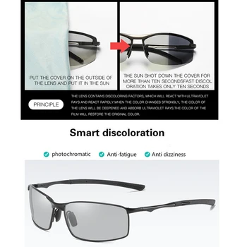 Poliarizuoti Photochromic Akiniai Nuo Saulės Mens Perėjimas Objektyvas Vairavimo Žvejybos Taurės Vyrų Vairuotojo Safty Akiniai Oculos Gafas De Sol