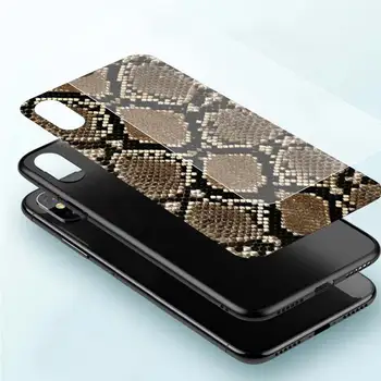 Grūdintas Stiklas Case For iPhone 12 Mini Pro 11 X XS Max XR SE 2020 7 8 6 6S Plius Padengti Coque Fundas Rubisafe Gyvatės Odos Telefono Apvalkalas