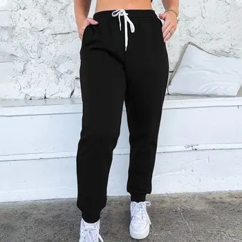 2020 Sukrauti Sweatpants Poilsiu Moterų Aukšto Juosmens Flare Kelnės Plius Dydis Fitneso Pantalon Kietos Veikliosios Dėvėti Streetwear