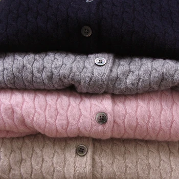 2019Spring naujas kašmyro megztinis laisvas megztinis moteriška apvalios kaklo susukti gėlių kailis korėjos versija megztinis vientisų spalvų