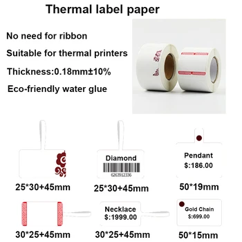 Terminis Popierius, Lipdukas, etiketė Popieriaus spausdintuve pakeiskite rašalo spausdinimo Papuošalai Terminis Lipdukas Karoliai Jade Mini Brūkšninis kodas Nešiojamų Terminio popieriaus