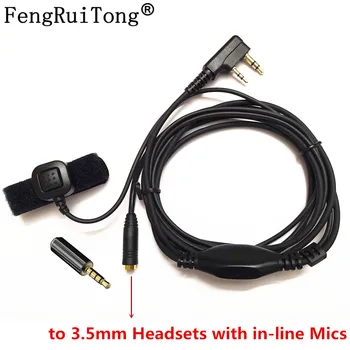 2 Pin K1 3,5 MM Adapteris su TR-to-Talk ( su 2 Pin BaoFeng, Kenwood TYT Radijo 3.5 mm Ausinių su in-line Mikrofonas)