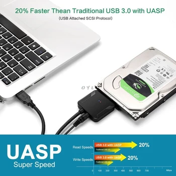 SATA į USB Adapteris USB 3.0 prie Sata 3 Laidas Konverteris, skirtas 2.5 