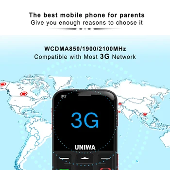 UNIWA V808G V171 Stiprus Žibintuvėlio Mygtukas Garsiai mobiliųjų Telefonų Didelis SOS 3G anglų rusų Klaviatūra 10 Dienų Laukimo 2G, 3G Telefono