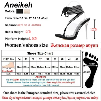 Aneikeh Mados Saldus Moterų Batai Bling Cross-Susieta Siauros Juostos Kratinys PVC Aikštėje tne Sandalai Zapatos De Mujer 2020 NAUJAS Vasaros