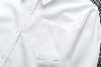 Pagrindinio Stiliaus Balta ilgomis Rankovėmis Palaidinė Marškinėliai Mergaitėms Vidurio Aukštosios Mokyklos Uniformos Mokykloje Suknelė Jk Vienodas Viršuje Didelio Dydis XS-5XL