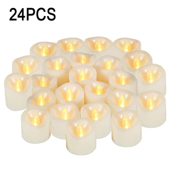 Rantion 24pcs/set Flameless LED Žvakės, Žvakių Mirgėjimas baterijomis, Mirgėjimas Arbata Šviesos Modeliavimo Liepsna Mirksi Namuose