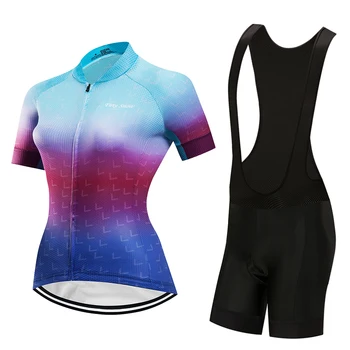 Moterų 2021 dviratį drabužių rinkinį, trumpos rankovės, kelnės, kombinezonai su antkrūtiniais dviračių džersis komplektas mtb maillot dviračių drabužiai suknelė sportinis kostiumas dėvėti uniformą