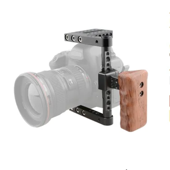 CAMVATE Kameros Pusę Narvo Įrenginys Su medine Rankena Kairėje Canon M50/60D/70D/80D/90D/50D/Nikon D7000/D7100/D7200/SonyA58/A7/A7II