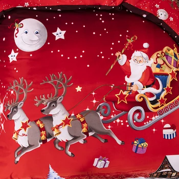 2020 Kalėdų Lova Padengti Rinkinys Vaikams Dovanų Lovos Antklode Padengti Nustatyti Santa Claus Šalikas Antklodė Padengti Užvalkalas Raudona MUMS Twin Patalynės Komplektas