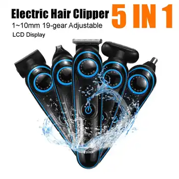 Profesionalus Skaitmeninės Plaukų Žoliapjovės Įkraunamas Elektrinis Plaukų Clipper Vyrų Belaidžius Šukuosena, Reguliuojami Keraminiai Ašmenys