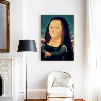 Mona Lisa Riebalų Mergina Tapybos Šiaurės Drobės Plakatas Sienos Menas Spausdinti Nuotrauką Kambarį Mergina Miegamojo Puošimas Plakatas