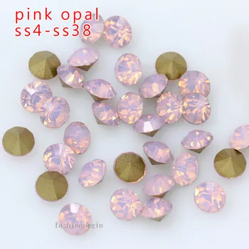 Ss4-ss38 rožinis opalas Turas pažymėjo atgal, čekijos kristalų, cirkonio brangenybės briaunotas stiklo chatons 3D Nagų Dailė Apdailos prarasti karoliukai