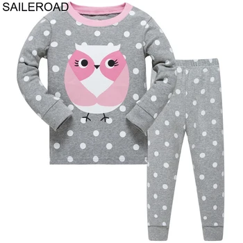 SAILEROAD 2020 Pelėda Vaikai Pižamos Kostiumas Medvilnės Mergaičių naktiniai drabužiai Rudens-Žiemos Kūdikis Naktį Medvilnės Kostiumas Vaikų Pižama Sleepwear
