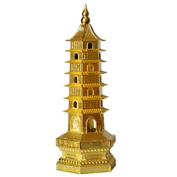 Feng shui Metalo 3D Modelį Kinija 7 lygiai Wenchang Pagoda Bokštas Amatų Statula Suvenyras Namų Puošybai Metalo Rankdarbiai