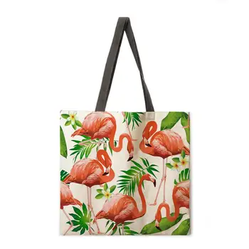 Sulankstomas pirkinių krepšys flamingo spausdinti maišelį lady pečių maišą moterų laisvalaikio rankinės lauko paplūdimio krepšys moteriška rankinė