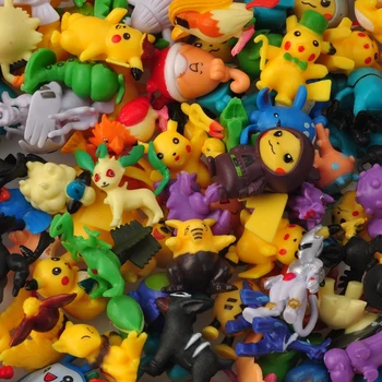 144Pcs Pokemon, žaislų, Įvairių Stilių Duomenys Modelio Surinkimo 2-3cm Pokemon Pikachu Anime Pav Žaislai, Lėlės Vaiko Gimtadienio Dovana