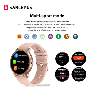 2020 NAUJAS SANLEPUS Smart Žiūrėti Mada Moterims Smartwatch Atsitiktinis Vyrų Fitneso Sporto Apyrankę Juosta, Skirta 