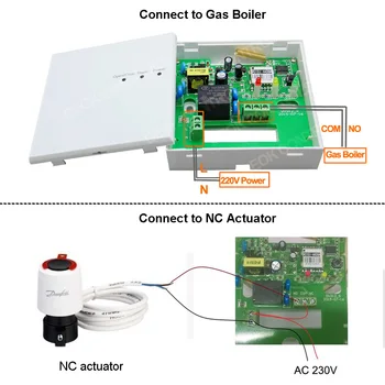 4 Vnt BOT-X306 Wireless Touch Ekranas, Programuojamas Dujų Katilas Termostatas patalpų Šildymo Temperatūros Reguliatorius Baterija