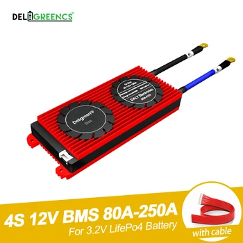 Deligreen BMS 4S 12V 80A 100A 120A 200A PCB BMS už 3.2 V LiFePO4 baterijos 18650 Ličio Baterija