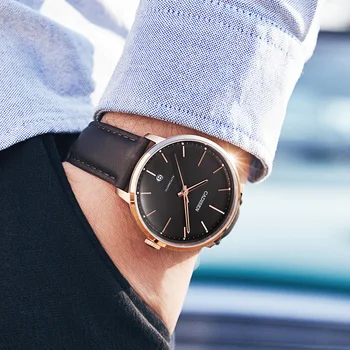 CADISEN Automatinis Mechaninis laikrodis Žmogus, natūralios odos Prabangus Klasikinis Verslo MIYOTA 8515 Top Brand Vyrų Laikrodžiai Laikrodis 2020 m.