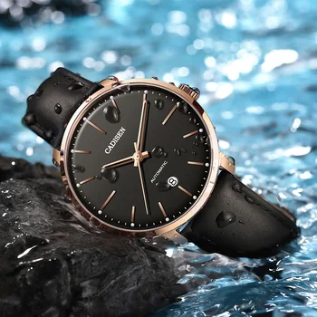 CADISEN Automatinis Mechaninis laikrodis Žmogus, natūralios odos Prabangus Klasikinis Verslo MIYOTA 8515 Top Brand Vyrų Laikrodžiai Laikrodis 2020 m.