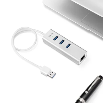 Anker Unibody 3Port USB 3.0 ir Gigabit Ethernet 