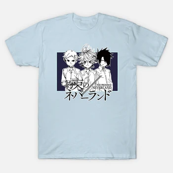 Harajuku Marškinėliai Pažadėjo Neverland Emma Norman Ray Spausdinti trumpomis Rankovėmis T-shirt