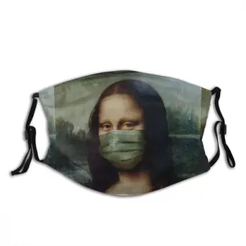 Mona Liza, Juokinga Meno Karantino Stiliaus Dizainas Daugkartinio Naudojimo Veido Kaukė Anti Migla Kaukė Su Filtrais, Apsauginis Dangtis Respiratorius Mufelinė