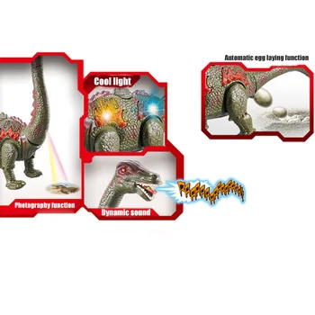 Elektros Žaislas Dinozauras Pėsčiomis Nustatyti Kiaušinių ilgakaklės Projekcija Modeliavimas Gyvūnų Modelio NSV775