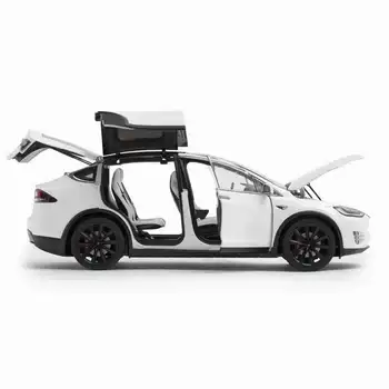 1:18 Diecast Modelis Tesla Model X P100D VISUREIGIS Lydinio Žaislas, Miniatiūrinių Automobilių Kolekcija Dovanos Karšto Pardavimo