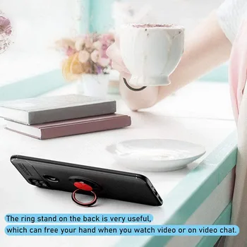 Coque Redmi 9C NFC, silikonu padengti Redmi 9C nematomas magnetinis žiedas turėtojas atvejais Xiaomi Redmi 9C 9A Xiomi redmi9c telefono dėklas