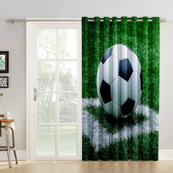 Futbolo Užuolaidos Kamuoliukus Futbolo 3D Užuolaidos Gyvenimo Kambario, Miegamasis, Virtuvė Cortinas Para Sala De Estar Poliesteris