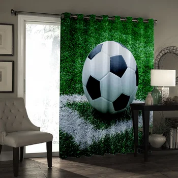 Futbolo Užuolaidos Kamuoliukus Futbolo 3D Užuolaidos Gyvenimo Kambario, Miegamasis, Virtuvė Cortinas Para Sala De Estar Poliesteris