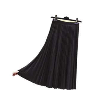 Faldas mujer moda 2020 m. rudens ir žiemos retro midi sijonas elastinga juosmens organų moteriški sijonai ilgai dalyje žodis, klostuotas sijonas