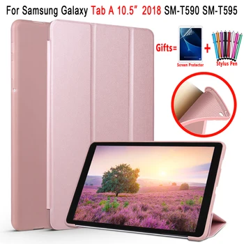 Smart Case for Samsung Galaxy Tab 10,5 2018 Atveju T590 T595 SM-T590 SM-T595 Miega, Miego Odiniai Minkšti Silicio Galinį Dangtelį Funda