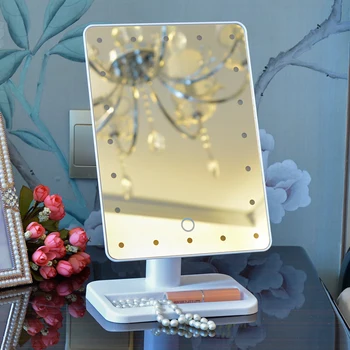 LED makiažo veidrodis su šviesos darbalaukio lempos tuštybės mados Didelis vedęs princesę veidrodis nešiojamų Jutiklinis Ekranas Kilnojamojo Veidrodis