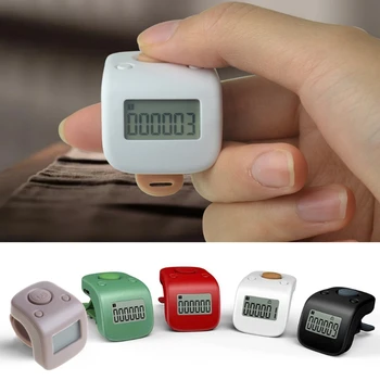 Mini Įkrovimo Skaitmeninis LCD Elektroninių Piršto Žiedą Vertus Sutampa Counter Šešių/6 Skaitmenų Buda karoliukai/Malda Counter-Clicker