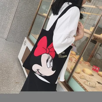 Disney naujų animacinių filmų Mickey Mouse pynimo vilnos moterų pečių maišą peties nešiojamos mados laukinių krepšys