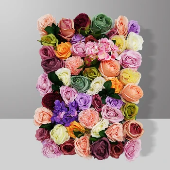 40x60cm Aukštos Kokybės Šilko Rožė, Bijūnas 3D Vestuvių Gėlių Sienos Stalo Runner Etape Fone Dekoratyvinis Dirbtinių Gėlių Puošmena