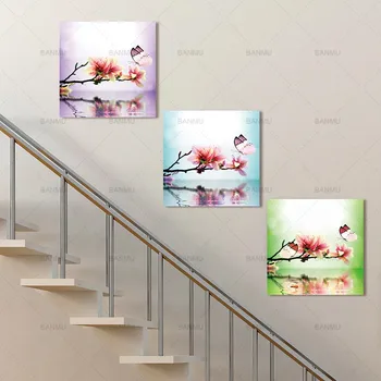 Nuotraukos Drobės Tapybos Sienos Meno gėlių ir drugelių Sienos nuotrauka Drobė Spausdina gražus meno sienos Nuotraukas namų puošybai