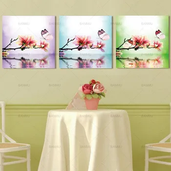 Nuotraukos Drobės Tapybos Sienos Meno gėlių ir drugelių Sienos nuotrauka Drobė Spausdina gražus meno sienos Nuotraukas namų puošybai